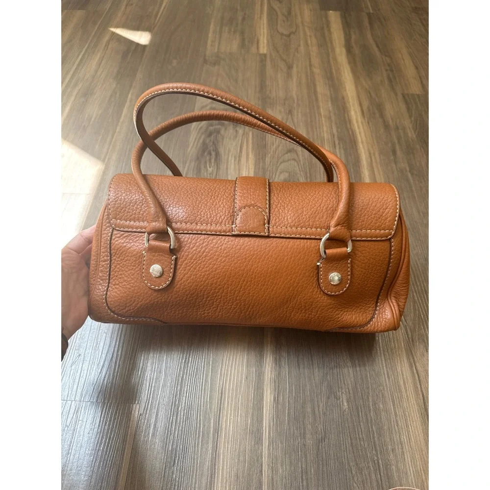 Michael Kors Pebbled Leather Wheatley Shoulder Bag Brown East West  Handbag